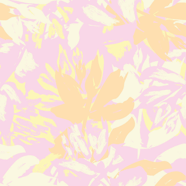 Floral brush strokes seamless pattern design for fashion textiles, graphics, backgrounds and crafts - Vektör, Görsel
