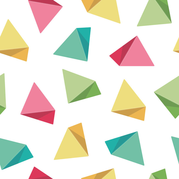 Pattern of colorful triangles, seamless illustration of bright pyramids of marmalade. Vector illustration - Vektori, kuva