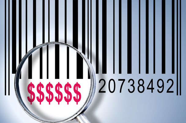 Dollar sign on barcode - Φωτογραφία, εικόνα