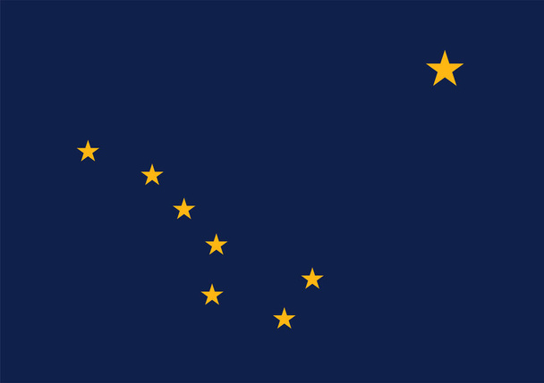 bandeira correta exata do estado do alasca ak - Vetor, Imagem