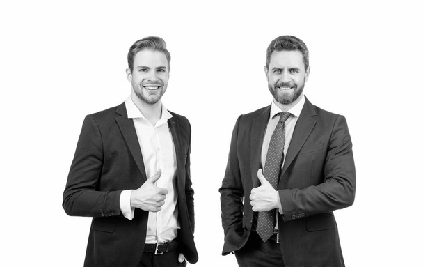 ambitious colleague experts. two men in formal suit. businessmen isolated on white. boss and employee. confident business partners. executive. professional successful ceo. leadership. - Valokuva, kuva