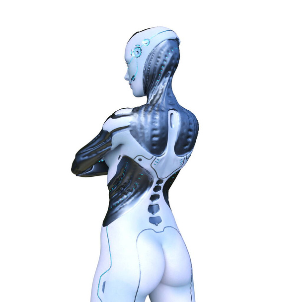 3D rendering of a female cyborg - Zdjęcie, obraz