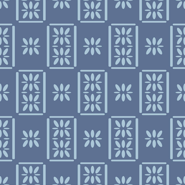 Estrela Japonesa Flor Checkered Vector padrão sem costura - Vetor, Imagem