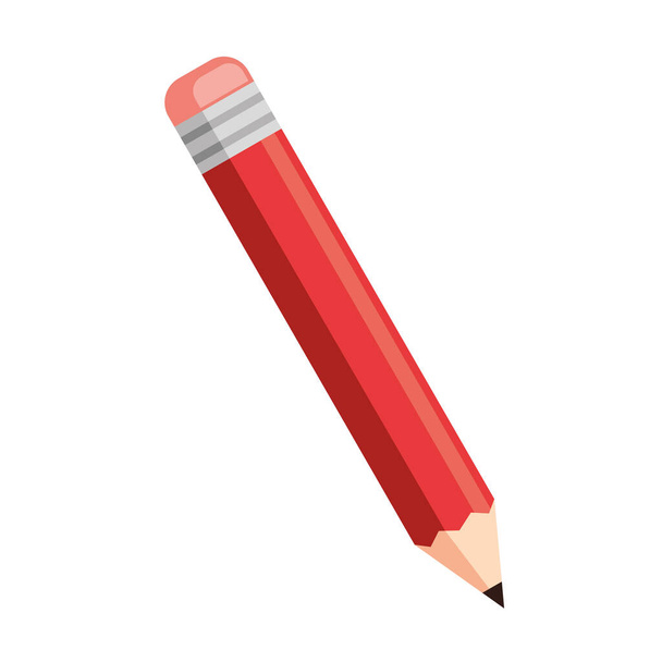 κόκκινο μολύβι γραφίτη προμήθεια εικονίδιο - Διάνυσμα, εικόνα