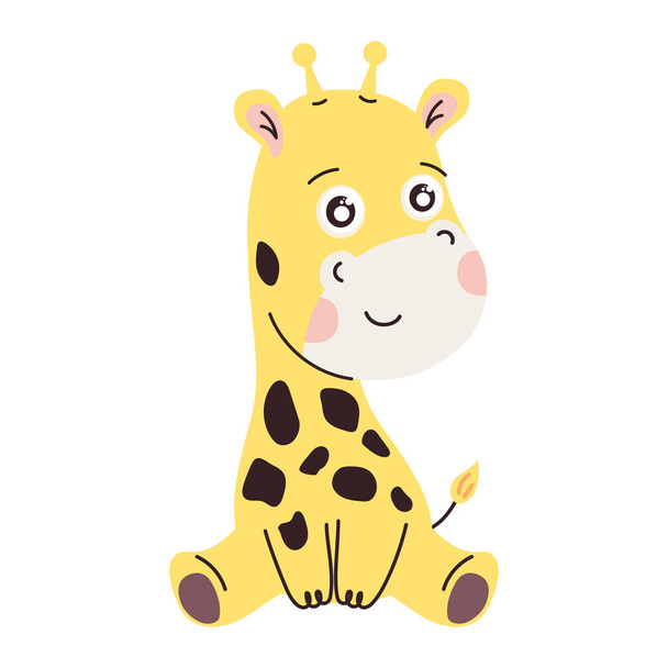 cute giraffe animal tender character - Vetor, Imagem