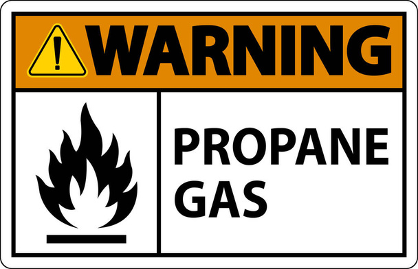 Símbolo Etiqueta de advertencia de propano, Señal de gas propano - Vector, imagen