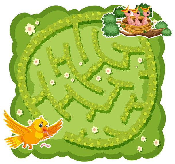 Maze Spiel Vorlage für Kinder Illustration - Foto, Bild