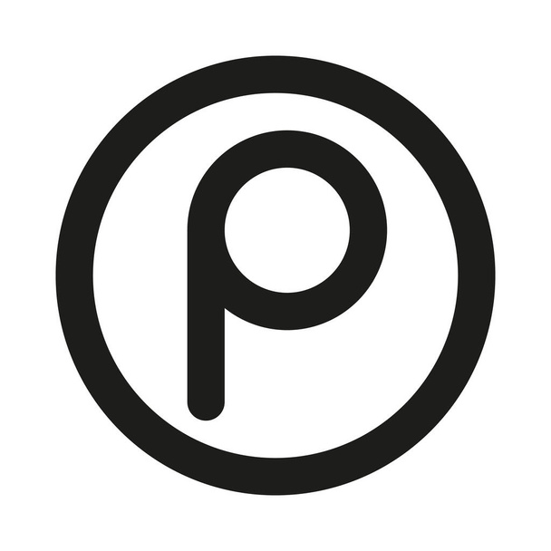 Значок линии буквы "P" для очистки дома. Любая векторная иллюстрация растворителя - Вектор,изображение