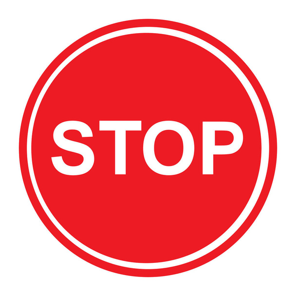 Icône stop rouge. Illustration vectorielle du panneau routier - Vecteur, image