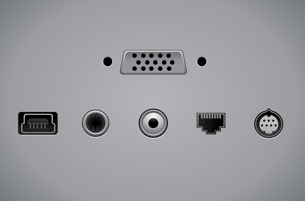 Video and audio connectors - Вектор,изображение