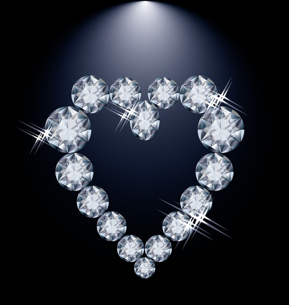 Love diamond heart, vector illustration - Vector, Image
