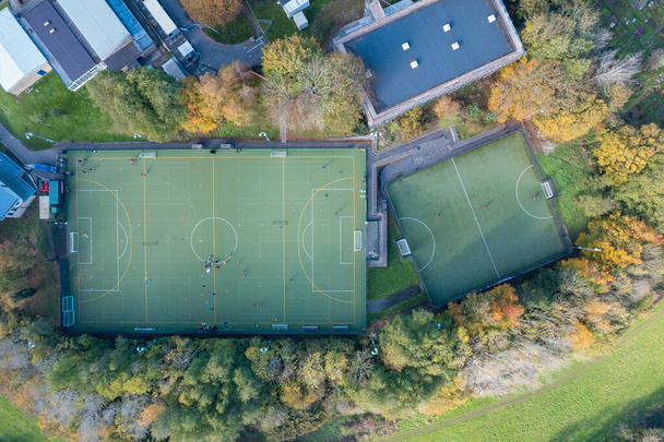 Top view of football field on a hill, daytime - Foto, immagini