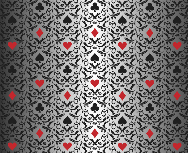 Lusso argento poker sfondo con simboli di carte ornamento
 - Vettoriali, immagini