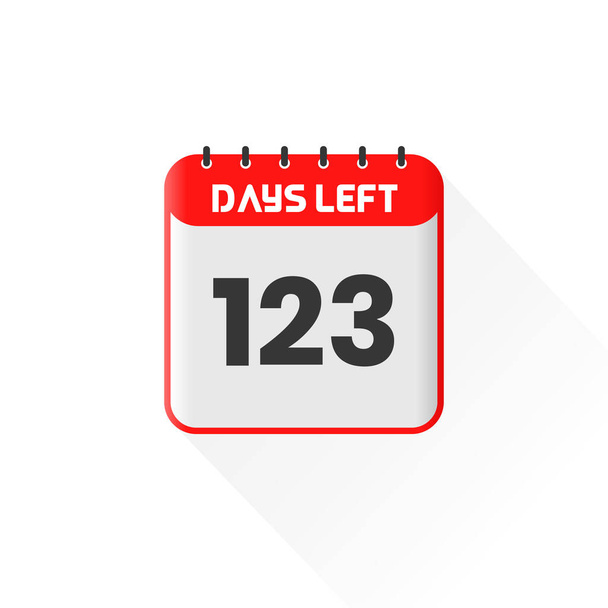 Visszaszámlálás ikon 123 nap maradt az értékesítésösztönzésre. Promóciós értékesítési banner 123 nap van hátra. - Vektor, kép