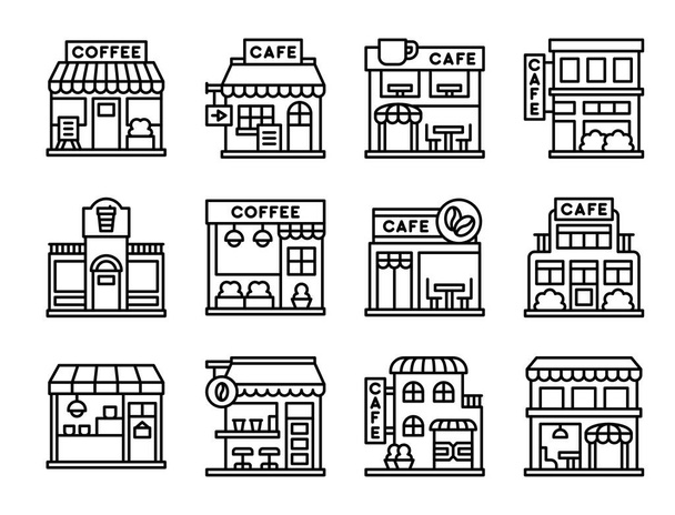 Coffee shop and cafe line icon set 5, vector illustration - Vector, Image