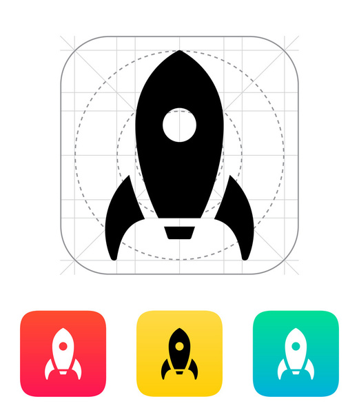 Rocket icon on white background. - Vector, afbeelding