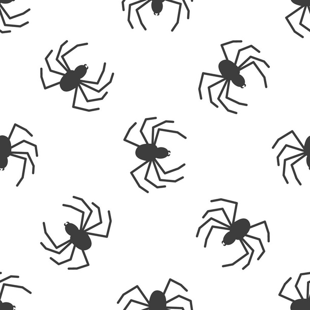 Padrão sem emenda do vetor da aranha em um fundo branco. Impressão de padrão de inseto em têxteis, papel, papel de embrulho tema - Vetor, Imagem