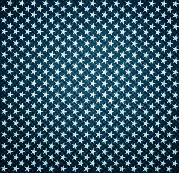 Modrá látka s bílými hvězdami s medailónek efekt - Fotografie, Obrázek