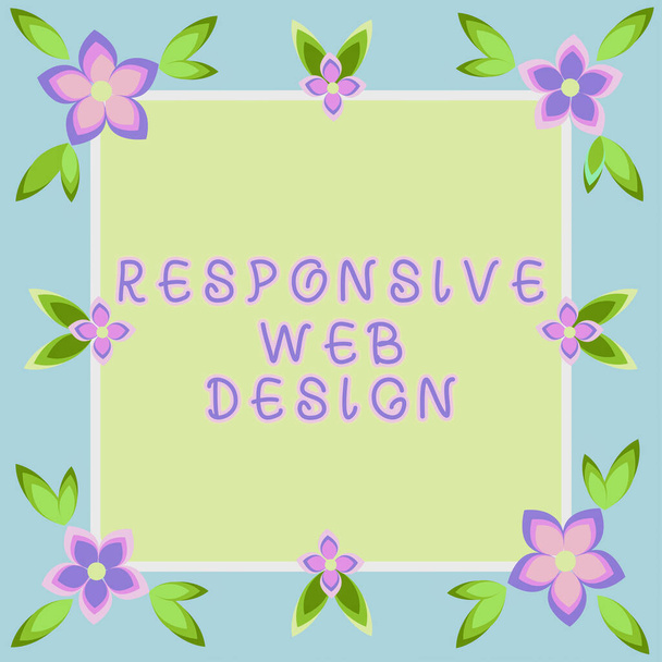 Text zobrazující inspiraci Citlivý webový design, text napsaný při vytváření webových stránek, který využívá flexibilní rozvržení - Fotografie, Obrázek