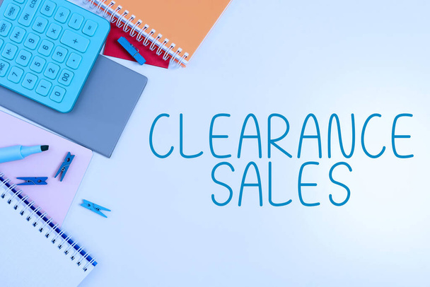 Conceptual display Clearance Sales, Geschäftsidee Waren zu reduzierten Preisen loszuwerden überflüssige Lager - Foto, Bild