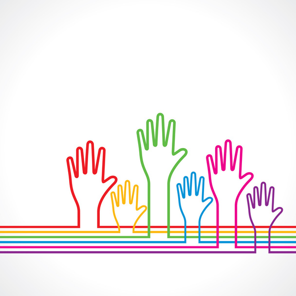Colorful hands - Vector, Image