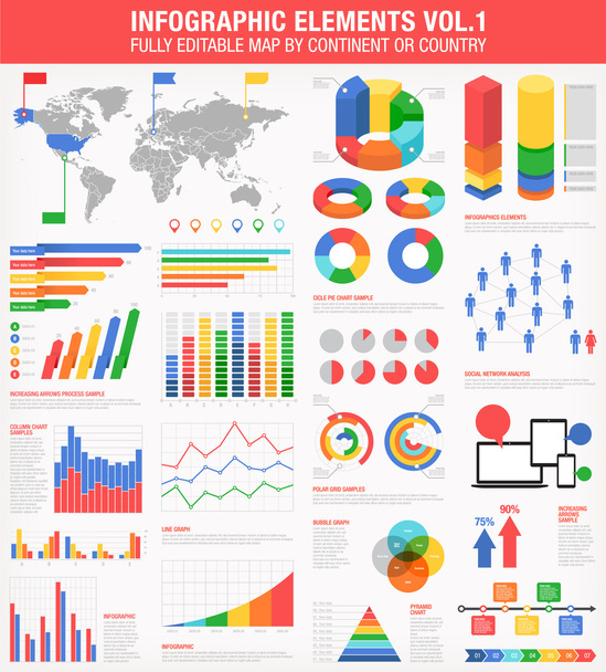 Colorful Infographics Set 1 - Vector, afbeelding