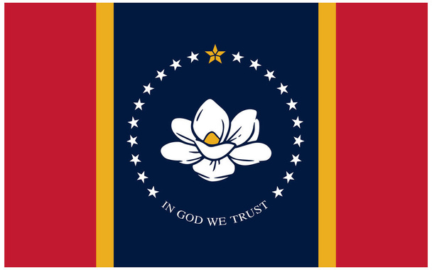 accurate correct new mississippi ms state flag - Vector, Image
