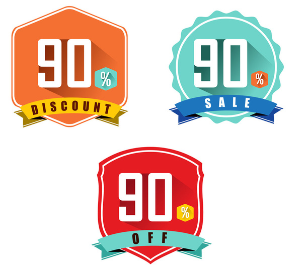 90 percent sale and discount - Vektor, kép