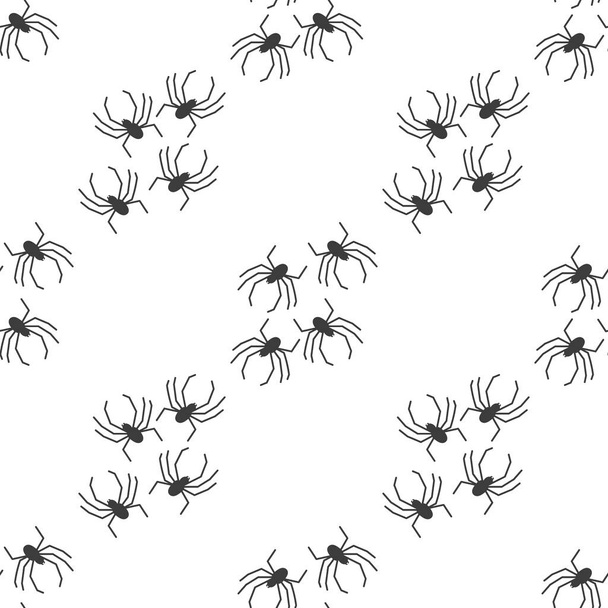 Spider vector seamless pattern on a white background. Insect pattern print on textiles, paper, wrapping paper theme - Vektor, Bild