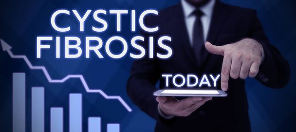 Conceptuele weergave Cystic Fibrosis, Business concept een erfelijke aandoening die de exocriene klieren - Foto, afbeelding