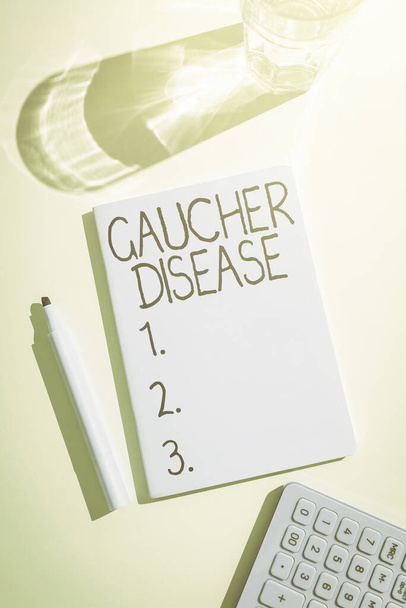 Psaní textu Gaucherova choroba, koncepce autozomálně recesivní dědičná porucha metabolismu - Fotografie, Obrázek