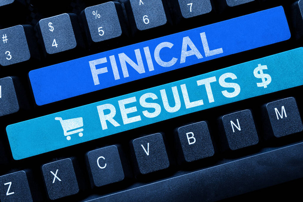 Концептуальная подпись Finical Results, Concept meaning written records that convey the business activities - Фото, изображение