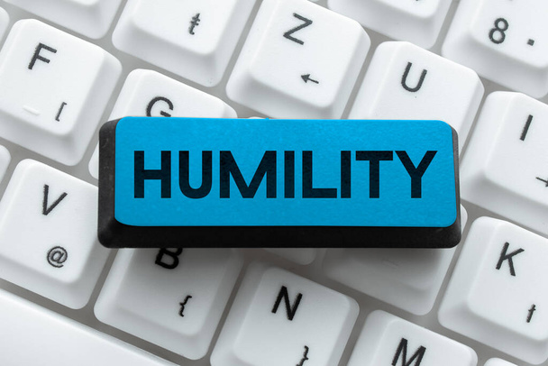 Conceptual caption Humility, Conceptual photo being Humble is a Virtue not to Feel overly Superior - Photo, Image