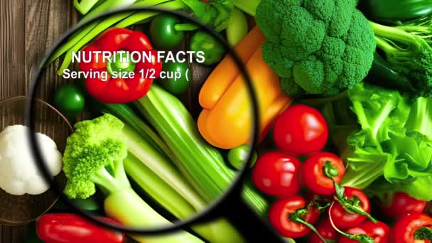 Nutriční fakta na různých zeleninách - Záběry, video