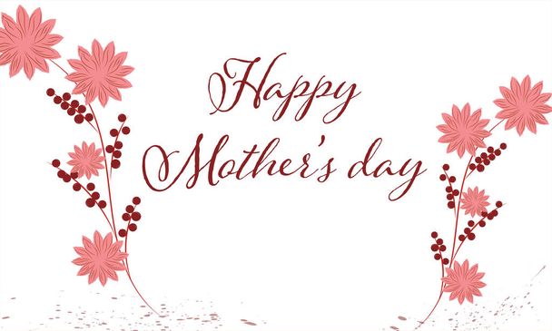 Mothers day greeting card. Vector banner with flowers. Vector illustration - Vektor, kép