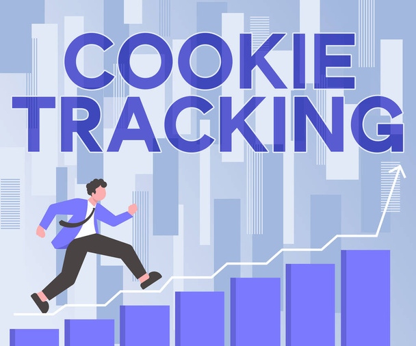 Kézírás jel Cookie Tracking, Word A felhasználó által tárolt adatokra írt szó a látogatott weboldal számítógépe. - Fotó, kép