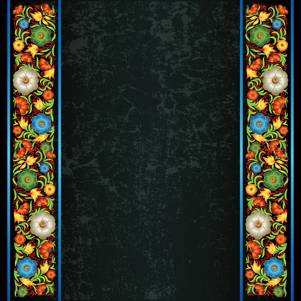 Абстрактный гранж фон с цветочным орнаментом
 - Вектор,изображение