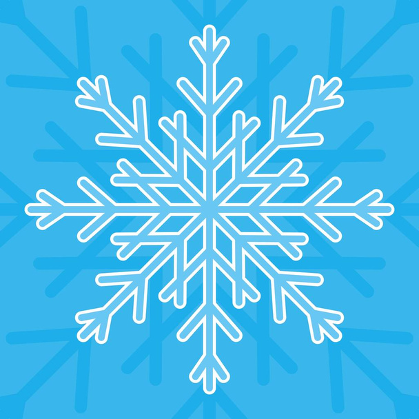Einfaches Winterschild mit blauem Hintergrund - Vektor, Bild