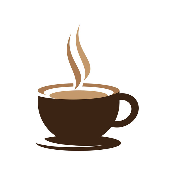 Copo de café logotipo modelo vetor design plano - Vetor, Imagem