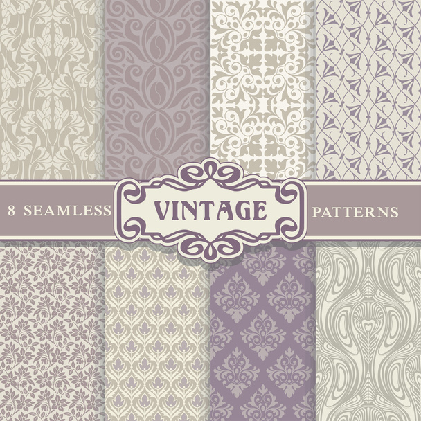 Seamless Patterns. Vintage Set. - Vector, imagen