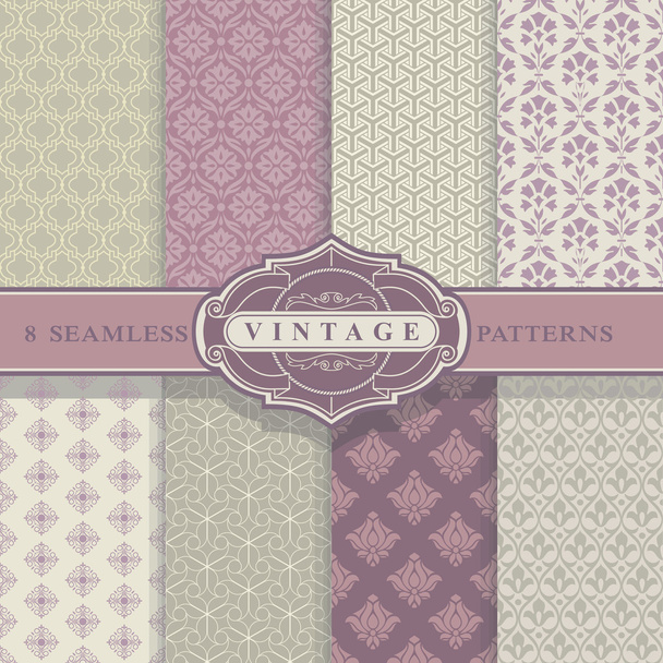 Seamless Patterns. Vintage Set. - ベクター画像