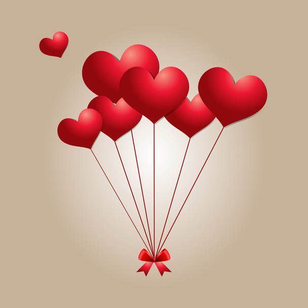 Valentines Day Heart Balloons - Vector, Imagen