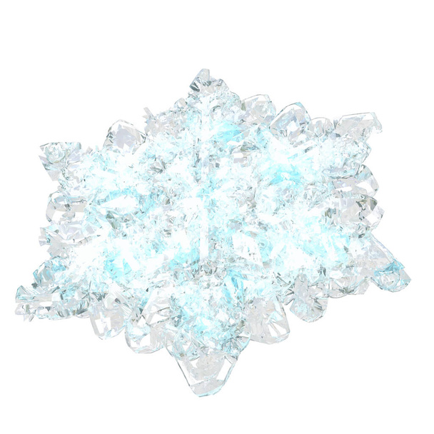 Transparente 3D-Schneeflocke aus Eis - Vektor, Bild