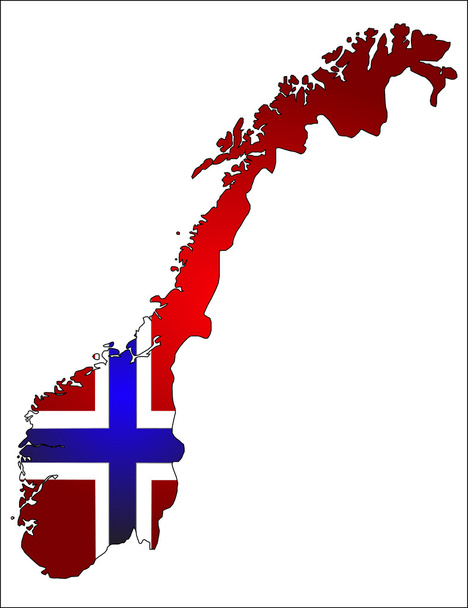 Прапор Норвегії у формі держави - Вектор, зображення