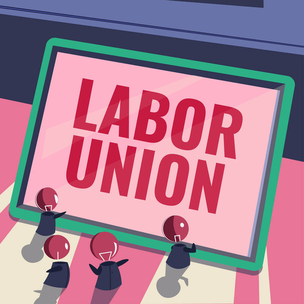 Text, der Inspiration zeigt Labor Union, Word Geschrieben über Regeln in Bezug auf Rechte und Pflichten der Arbeitnehmer - Foto, Bild