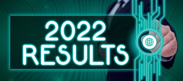 Escribir mostrando texto 2022 Resultados, Visión general del negocio cualquier resultado de una acción o evento que ocurra en el año 2022 - Foto, Imagen