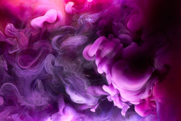 Contrasting pink ink abstract background. Acrylic paint backdrop for perfume, hookah, cosmetics. Mysterious smoke clouds, colorful fog - Zdjęcie, obraz