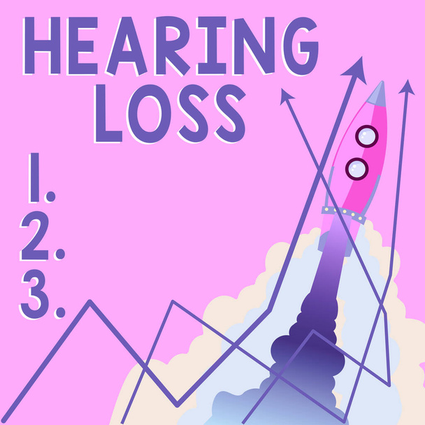 Writing displaying text Hearing Loss, Business overview is partial or total inability to listen to sounds normally - Photo, Image
