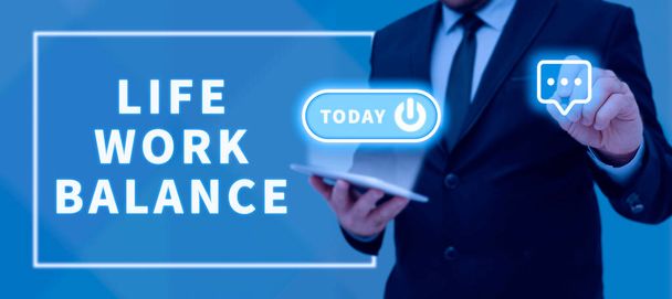 Pisanie ręcznie znak Life Work Balance, Business showcase stabilności osoby potrzebuje między jego pracy i czasu osobistego - Zdjęcie, obraz