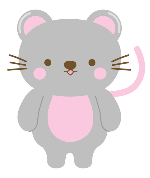 mouse kawaii animal icon isolated - Vetor, Imagem
